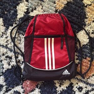 Adidas Red and Black Sporty Backpack